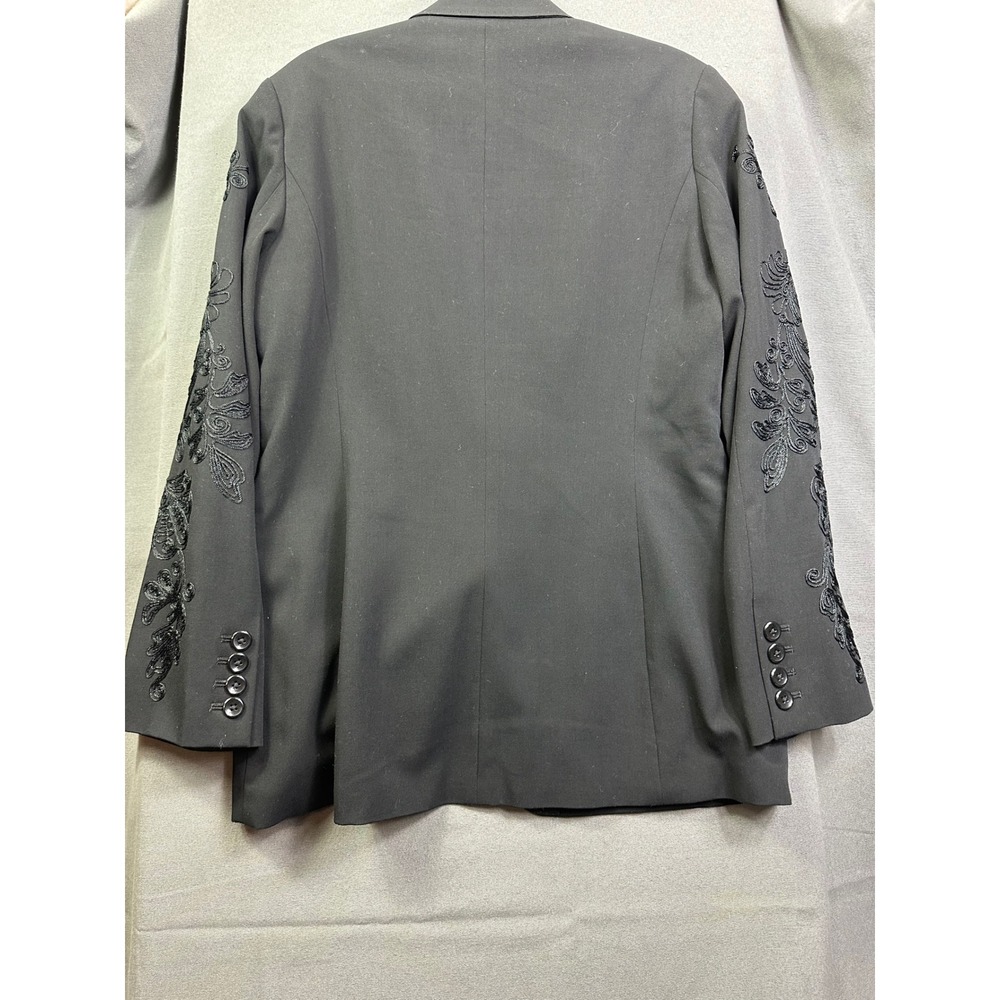 Coldwater Creek Embroidered Sleeve Black Blazer Jacket Women's Size‎ 12 - Picture 13 of 13